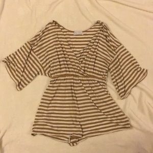 Urban Outfitters Striped Sleeve Romper